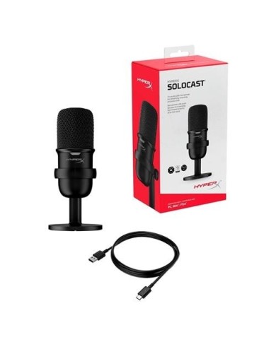 Micrófono para Streaming HyperX SoloCast, USB Plug & Play, Negro