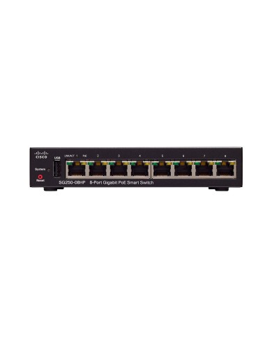 Switch Cisco Small Business SG250-08HP  -L3 - smart - 8 x 10/100/1000 (SG250-08HP-K9-NA)
