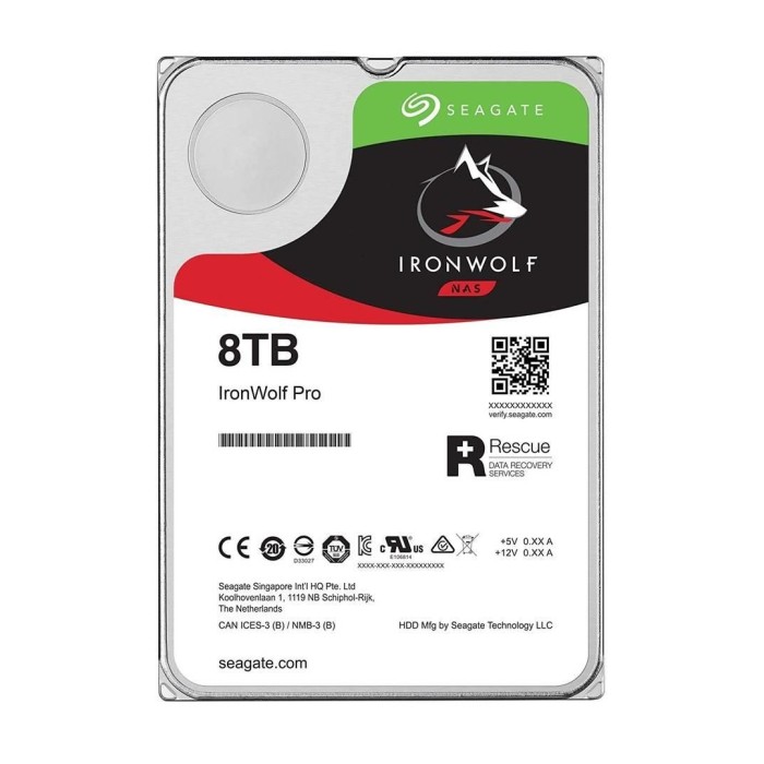 Disco duro Seagate IronWolf NAS de 8TB Formato 3.5“, 7200rpm, SATA