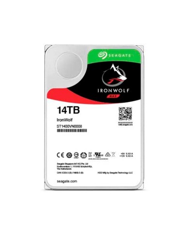 DISCO DURO SEAGATE 14TB 3.5"7200RPM Ironwolf 256MB Uso NAS (ST14000VN0008)