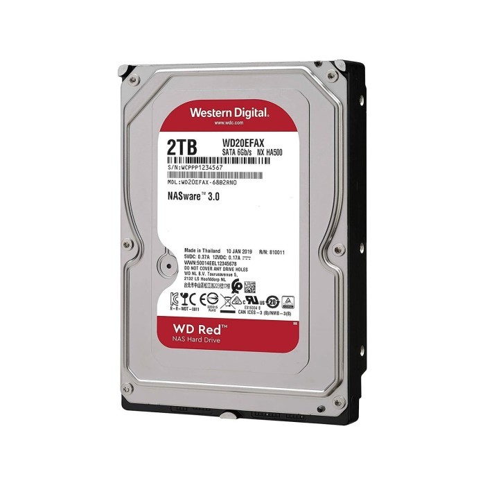 Disco Duro WD Red WD20EFAX 2tb 5400rpm 256mb SATA3 (WD20EFAX)