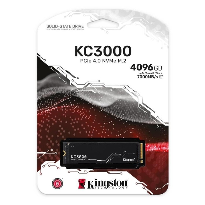 Unidad de estado sólido Kingston KC3000 de 4TB (M.2 NVMe, PCIe 4.0, Hasta 7.000 MB/s)