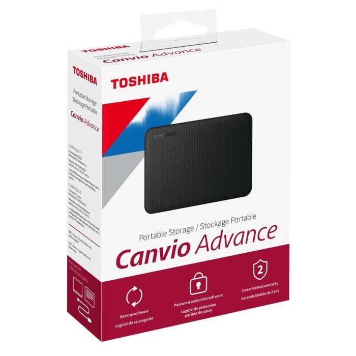 Disco portátil Toshiba Canvio Advance de 2TB USB 3.0, Mac/PC, rojo