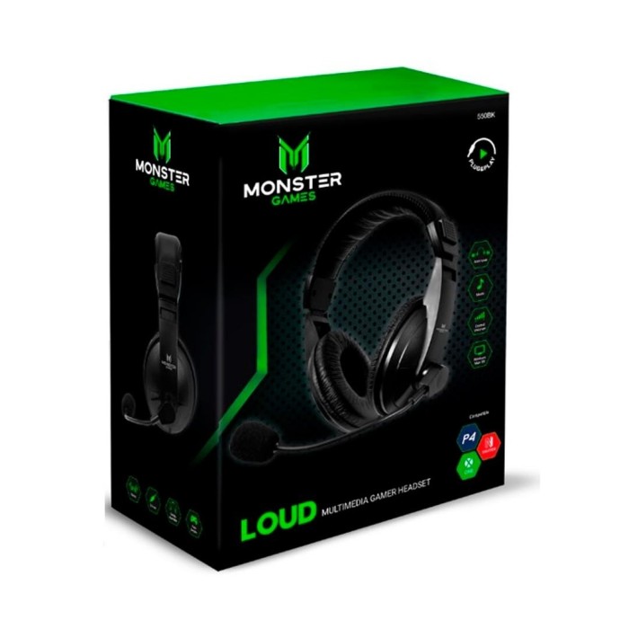 Audífonos Monster Games Loud Multiplataforma PC, PS4, XBOX, Smartphone