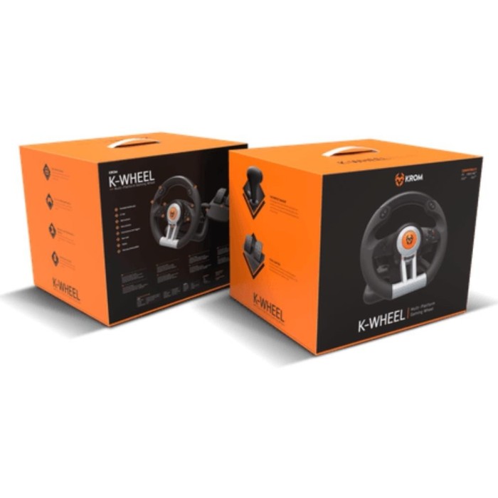 Kit volante con pedales Krom K-Wheel PC, PS3, PS4 Y XBOX ONE