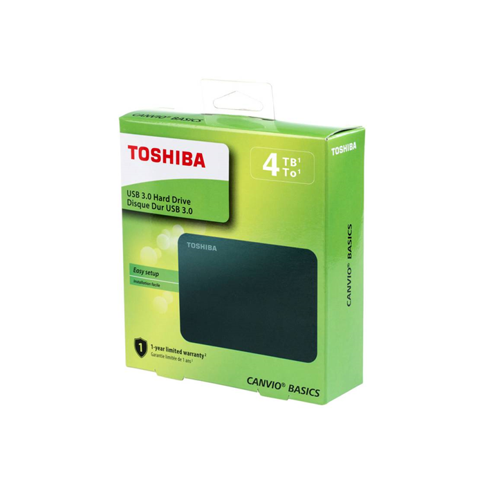 Disco Portátil Toshiba Canvio Basics 4TB USB 3.0 Negro (HDTB440XK3CA)