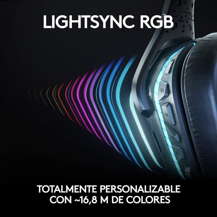 Audifonos Gamer Logitech G935 RGB Lightsync (Sonido 7.1, USB, Negro)