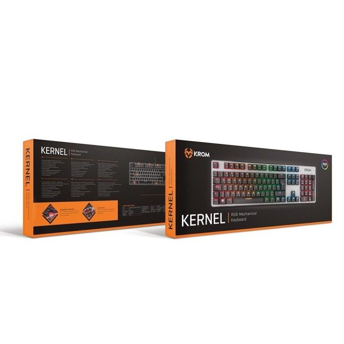 Teclado mecánico Krom Kernel RGB, Switch Red, USB, Negro