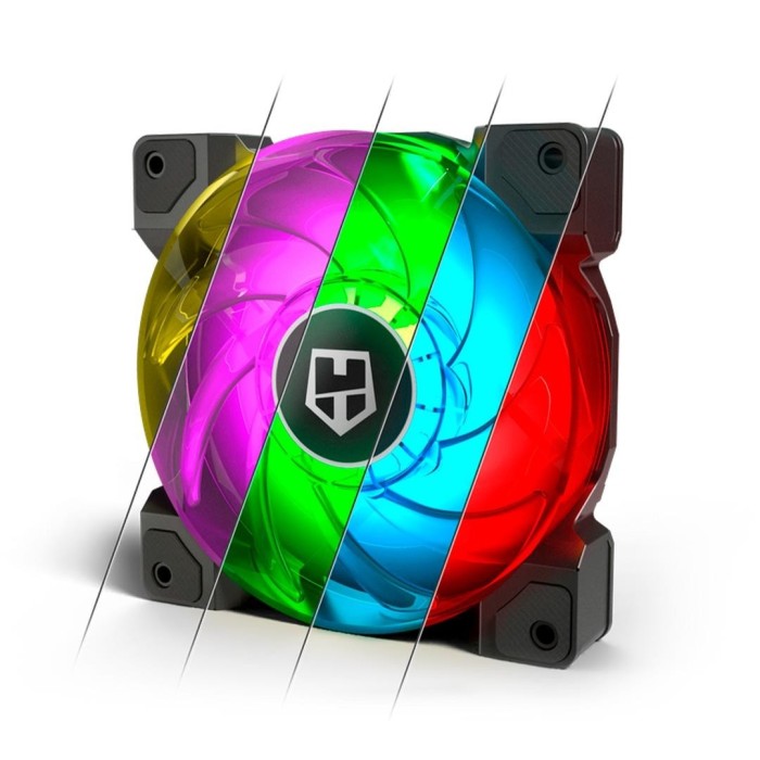 Pack 3 Ventiladores Nox Hummer H-SYNC de 120mm RGB, Control Remoto)