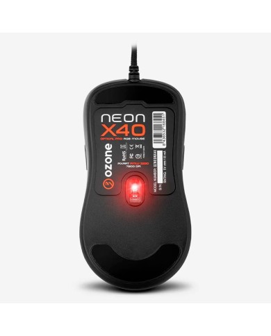 Mouse Gamer Ozone Neon X40 7.200dpi, PixArt PMW 3330, RGB, Negro