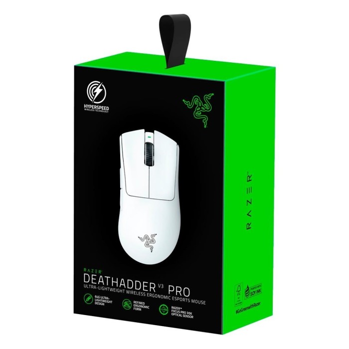 Mouse gamer inalámbrico Razer Deathadder V3 Pro White 30.000 DPI, 5 botones