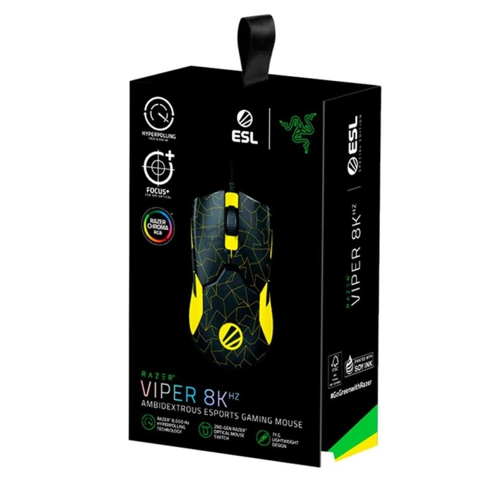 Mouse gamer Razer Viper 8KHz Edición ESL 20.000 DPI, 8 botones