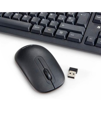 Kit Teclado + Mouse Verbatim Inalámbicos Dongle USB, Negro