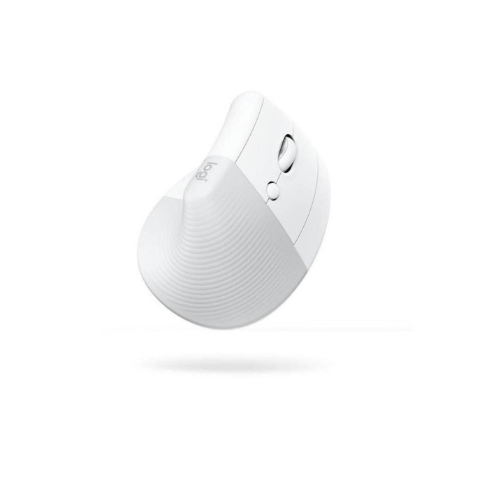 Mouse Ergonómico Logitech Lift, 6 Botones, 4000 DPI, Bluetooth, Blanco/Gris