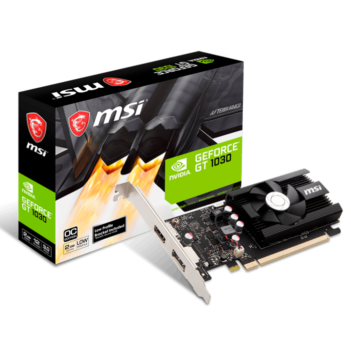 Tarjeta de video GeForce GT 1030 2GD4 LP OC, 2GB DDR4, 64-bit, PCI-e 3.0 x16