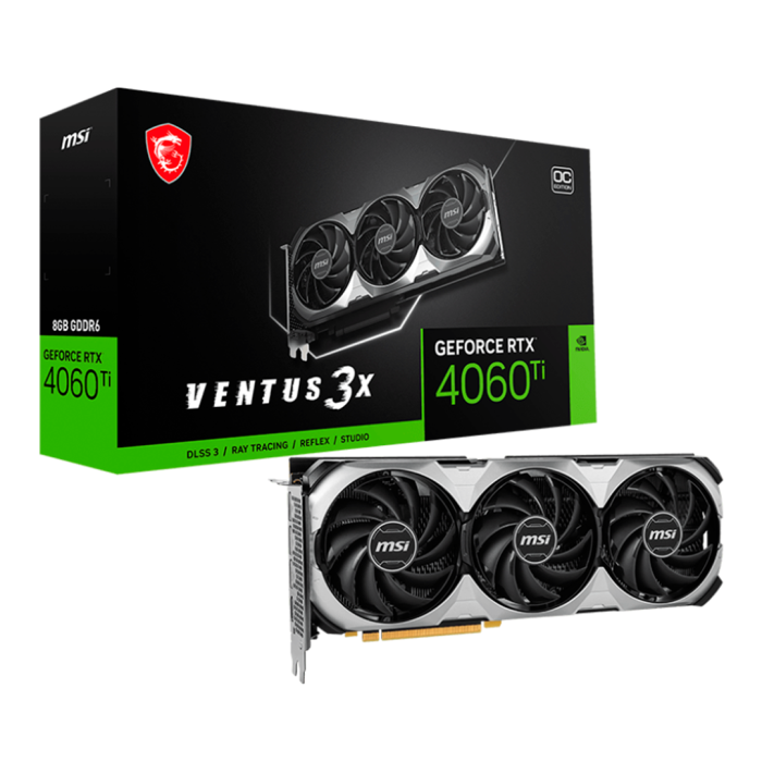 Tarjeta de video GeForce RTX 4060 Ti VENTUS 3X 8G OC, 8GB GDDR6, 128 bits, PCI-e Gen 4 x16