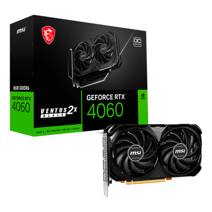 Tarjeta de video GeForce RTX 4060 VENTUS 2X BLACK 8GB GDDR6, 128-bit, PCI-e 4.0