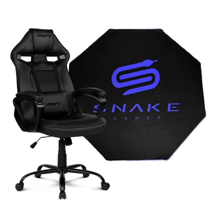 Silla gamer Drift DR50 Black + Alfombra Snake Gamer 120x120cm