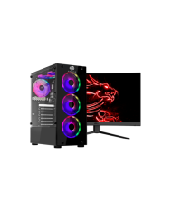 Pc Gamer Vibora Black V3 Ryzen 5 5600/RTX 3050/500GB/16GB + Monitor Gamer MSI G32CQ4 E2 32" Curvo 170Hz/1ms