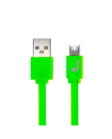 Cable Xtech micro USB a USB-C, 1 metro, Verde para carga y sincronización de dato