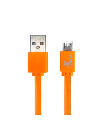 Cable Xtech micro USB a USB-C, 1 metro Naranjo para carga y sincronización de dato