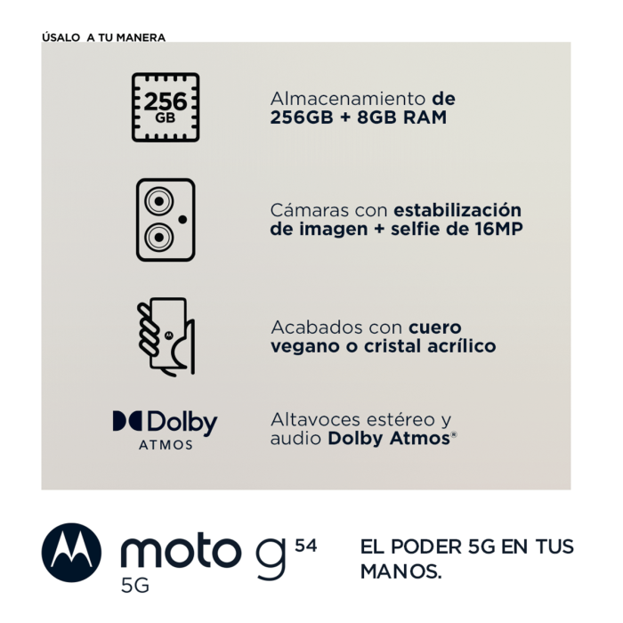 Smartphone Motorola G54 5G, Ram 8GB, 256GB, Android 13 Verde