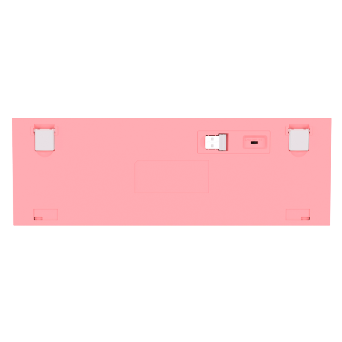 Teclado mecánico inalámbrico Redragon Fizz Pro K616-RGB White/Pink, Switch Red, Español