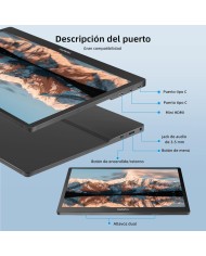 Monitor Portátil Hello Pro M1 15.6" FHD USB-C, Mini HDMI con funda soporte