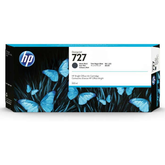 Cartucho de tinta HP 727 DesignJet Negro Matte original, 300ml