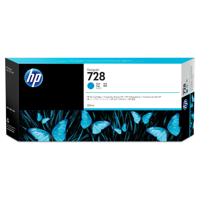 Cartucho de tinta HP 728 DesignJet Cian Original 300ml