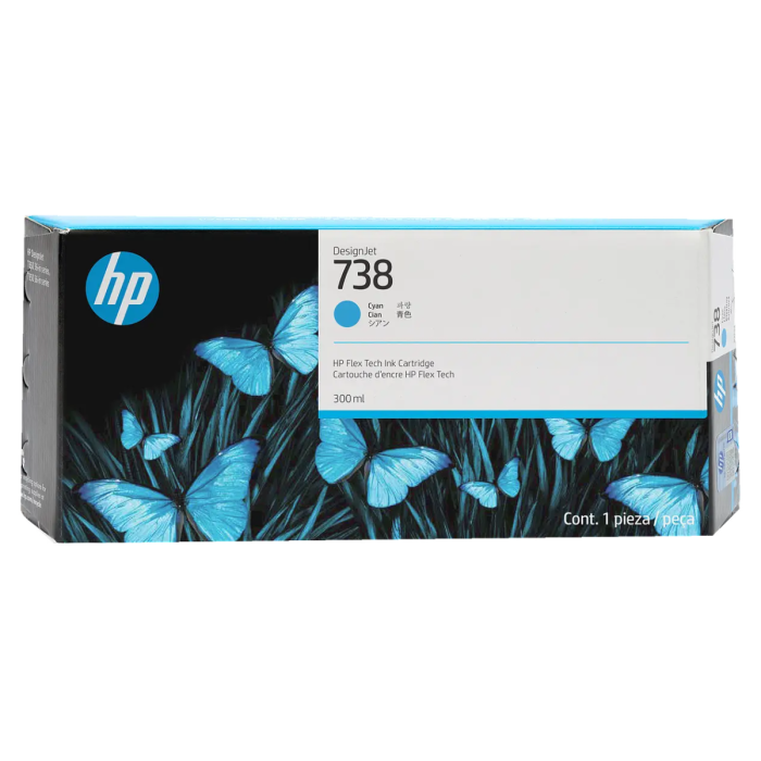 Cartucho de tinta HP 738 DesignJet Cian Original, 300ml