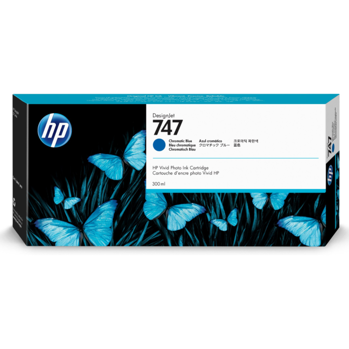 Cartucho de tinta HP 747 DesignJet Azul Cromático Original, 300ml