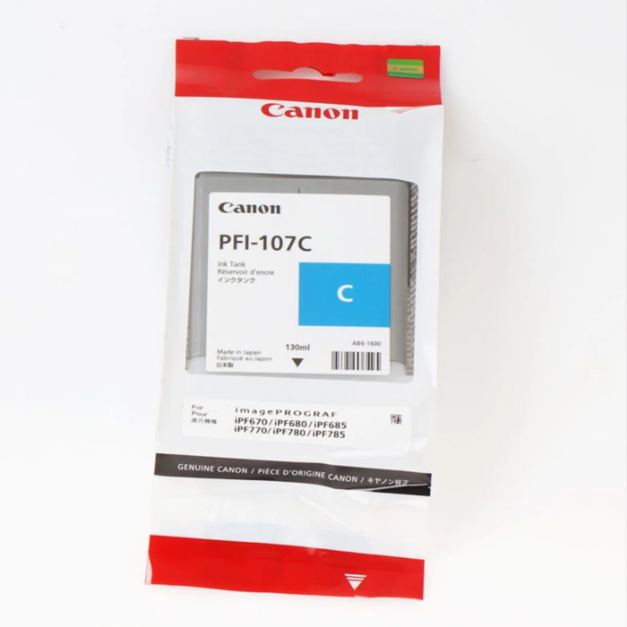 Cartucho de tinta Canon PFI-107 Cian, 130ml