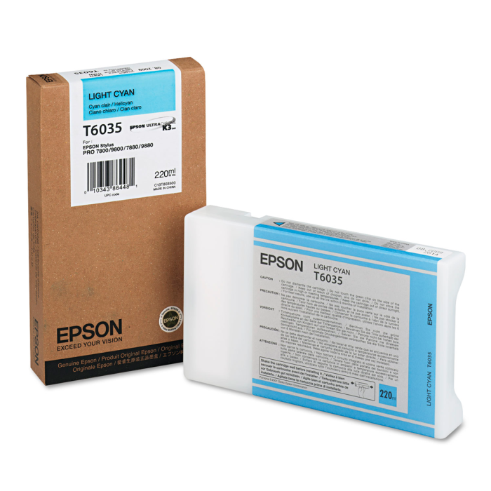 Cartucho de Tinta Original Epson T603 UltraChrome K3 Cian Claro 220 ml