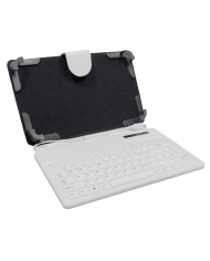 Funda para Tablet Universal T-295 Blanca con Teclado Micro USB