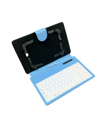 Funda para Tablet Universal T-295 Celeste con Teclado Micro USB