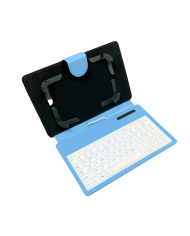 Funda para Tablet Universal T-295 Celeste con Teclado Micro USB