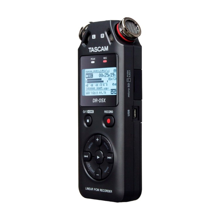 Grabador portátil estéreo Tascam DR-05X de mano e interfaz de audio