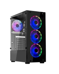 Gabinete Gamer Gariba Black Incluye Fuente de Poder 600W