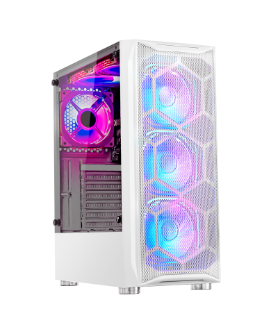 Gabinete Gamer Lacheris White Incluye Fuente de Poder 600W