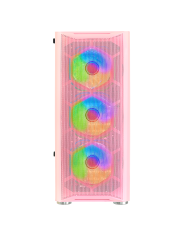 Gabinete Gamer Lacheris Pink, Vidrio Templado, Mid-tower, Incluye Fuente de Poder 600W