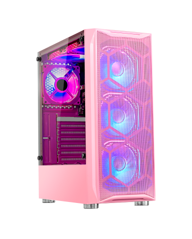 Gabinete Gamer Lacheris Pink Incluye Fuente de Poder 600W