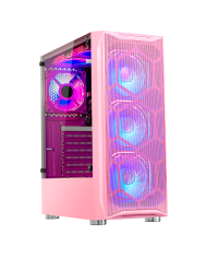 Gabinete Gamer Lacheris Pink Incluye Fuente de Poder 600W