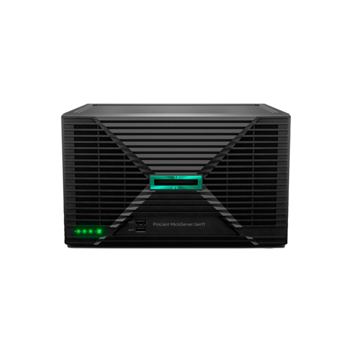 HPE ProLiant MicroServer Gen11 E-2434 4c 16 GB-U 4 LFF-NHP 2 HDD de 1 TB con fuente externa de 180 W LA