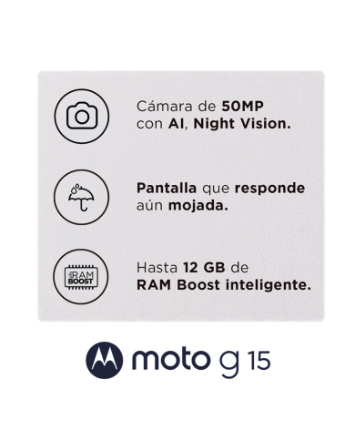 Smartphone Motorola Moto g15 6.72" 4GB RAM, 128GB, Android 15, Naranja