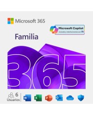 Microsoft Office 365 Familia, 32/64 Bits, 6 Usuarios, Plurilingüe, Descarga digital (ESD), 1 año
