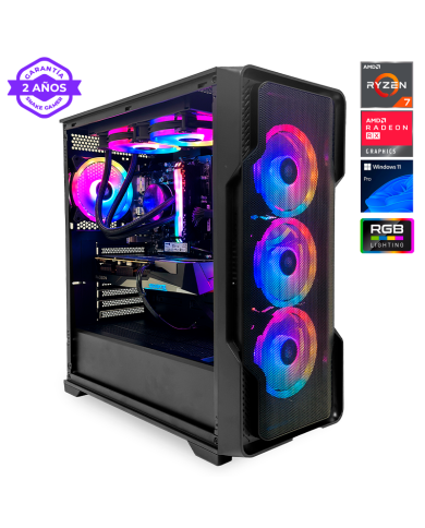 Pc Gamer Vibora Black V5 AMD Ryzen 7 5700X, RADEON RX 7600, SSD 1TB, RAM 32 GB, W11P | Snake Gamer