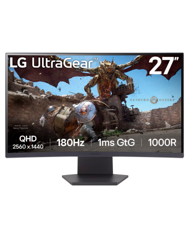 Monitor Gamer Curvo LG Ultragear 27GS60QC-B 27" QHD VA 180hz 1ms