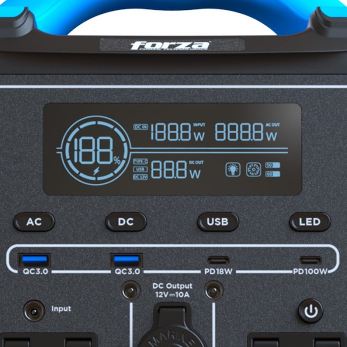 Generador Eléctrico Portátil Forza FPP-T702-I 700W 220V 9 salidas