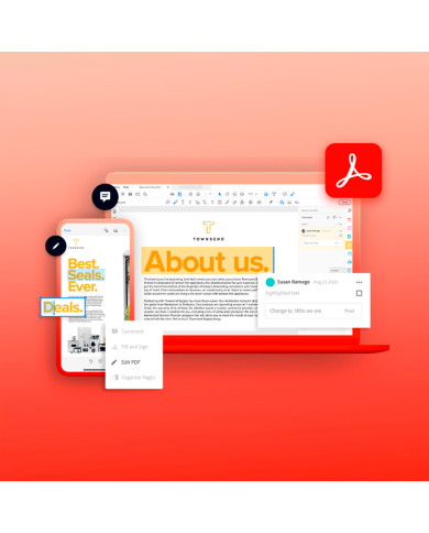 Licencia Adobe Acrobat Pro for Teams, Suscripción Anual, 1 Usuario